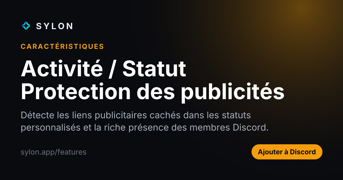 Activité / Statut Protection des publicités